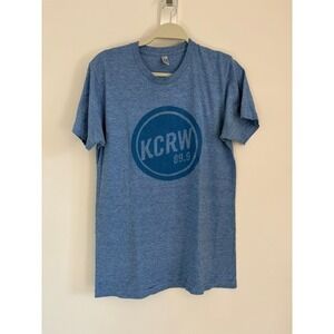 KCRW 89.9 Radio Station Promo Graphic T-Shirt Blue Tri-Blend Size M